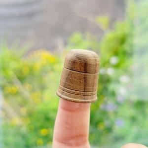 Vintage Tiny Wooden Thimble