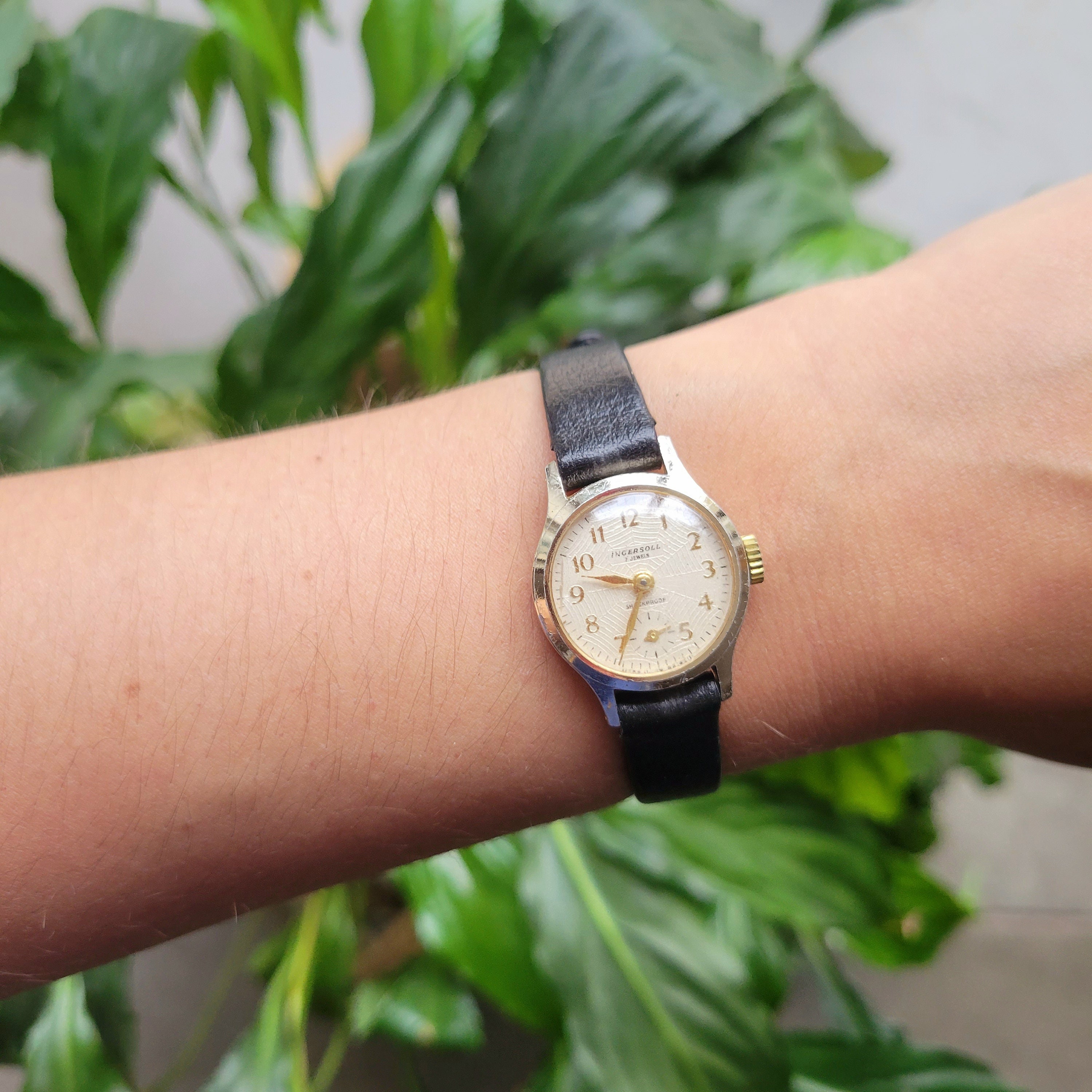 Vintage Ingersoll Genuine Calf Leather Spiderweb Watch Etsy