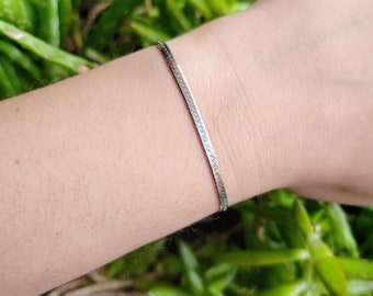 Vintage 925 Sterling Silver Herringbone Bracelet