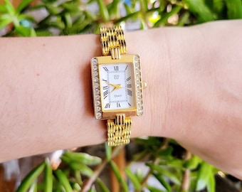 Classic EJ Rhinestone Roman Numerals Watch