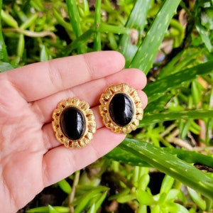USA VINTAGE COLOR STONE FLOWER DESIGN EAR CLIPS/アメリカ古着