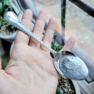 RARE* Antique William Hutton & Sons Sterling Silver Large Ornate Serving Spoon