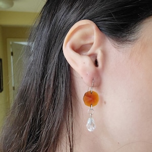 Vintage Amber Colored Drop Earrings