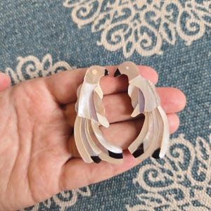 Vintage Pair of Mother of Bird Stud Earrings
