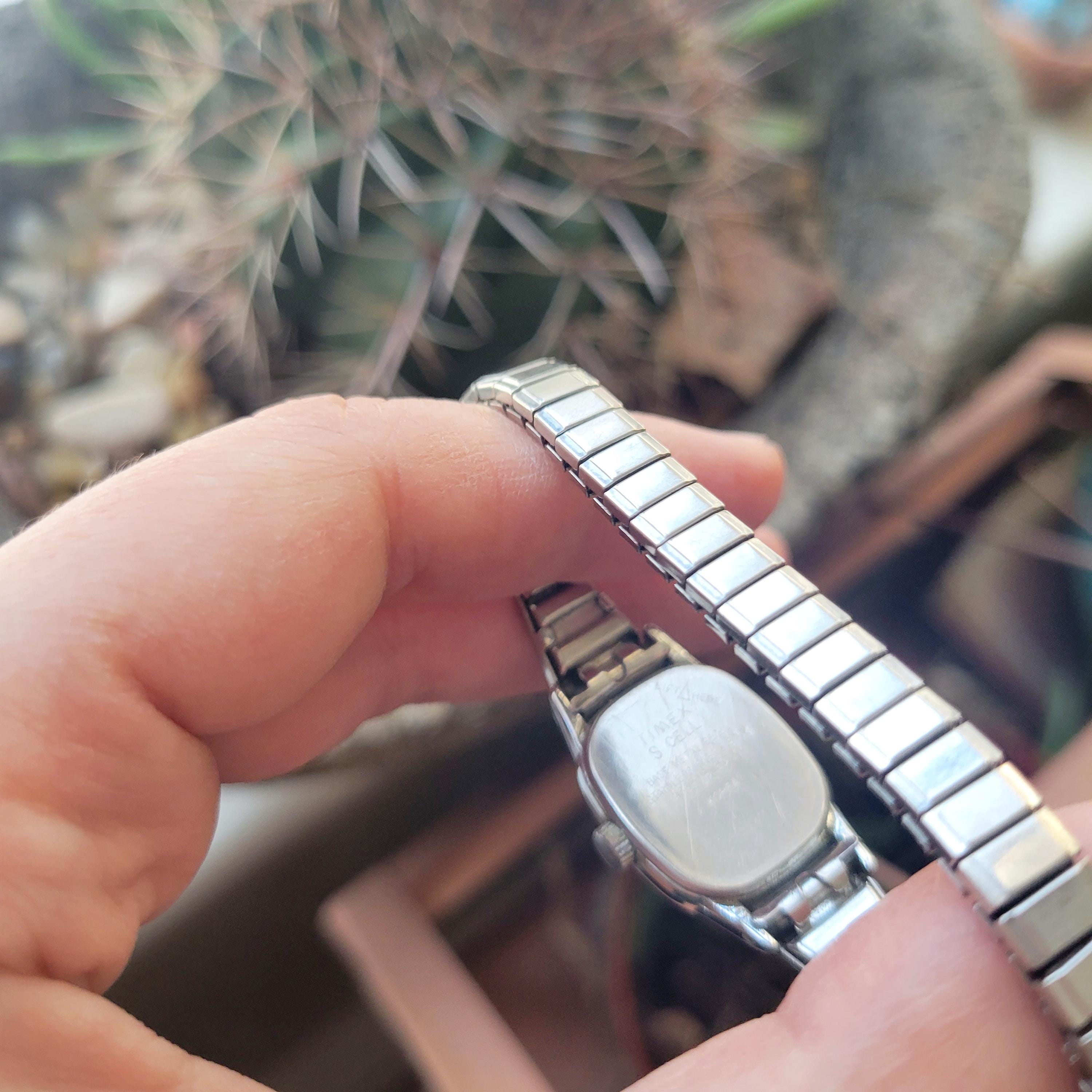 Vintage Timex Dainty Silver & Gold Classic Square Stretch Watch Timex Women main image 4