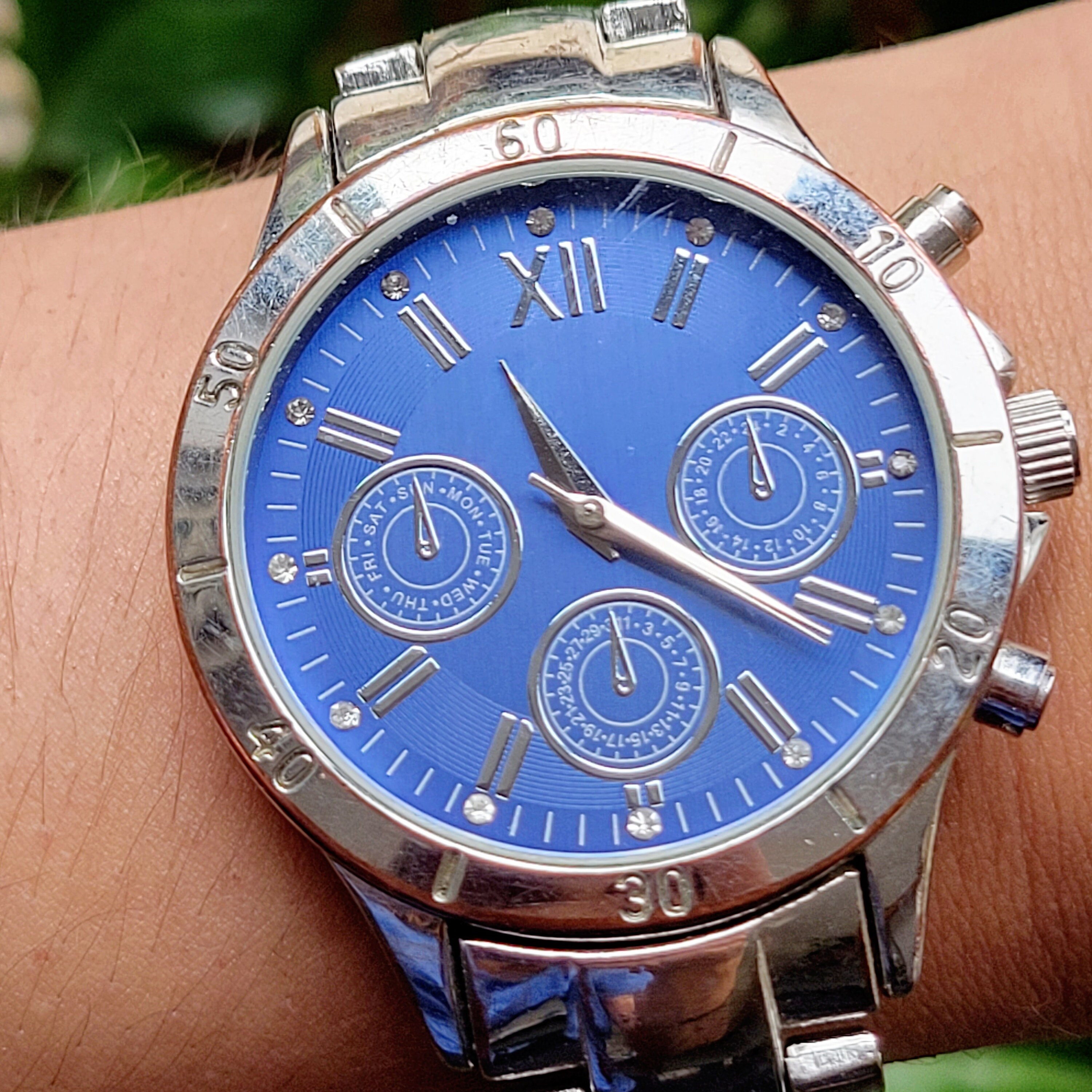 Next Diamond Roman Numerals Calendar Watch - Etsy Ireland display picture 1