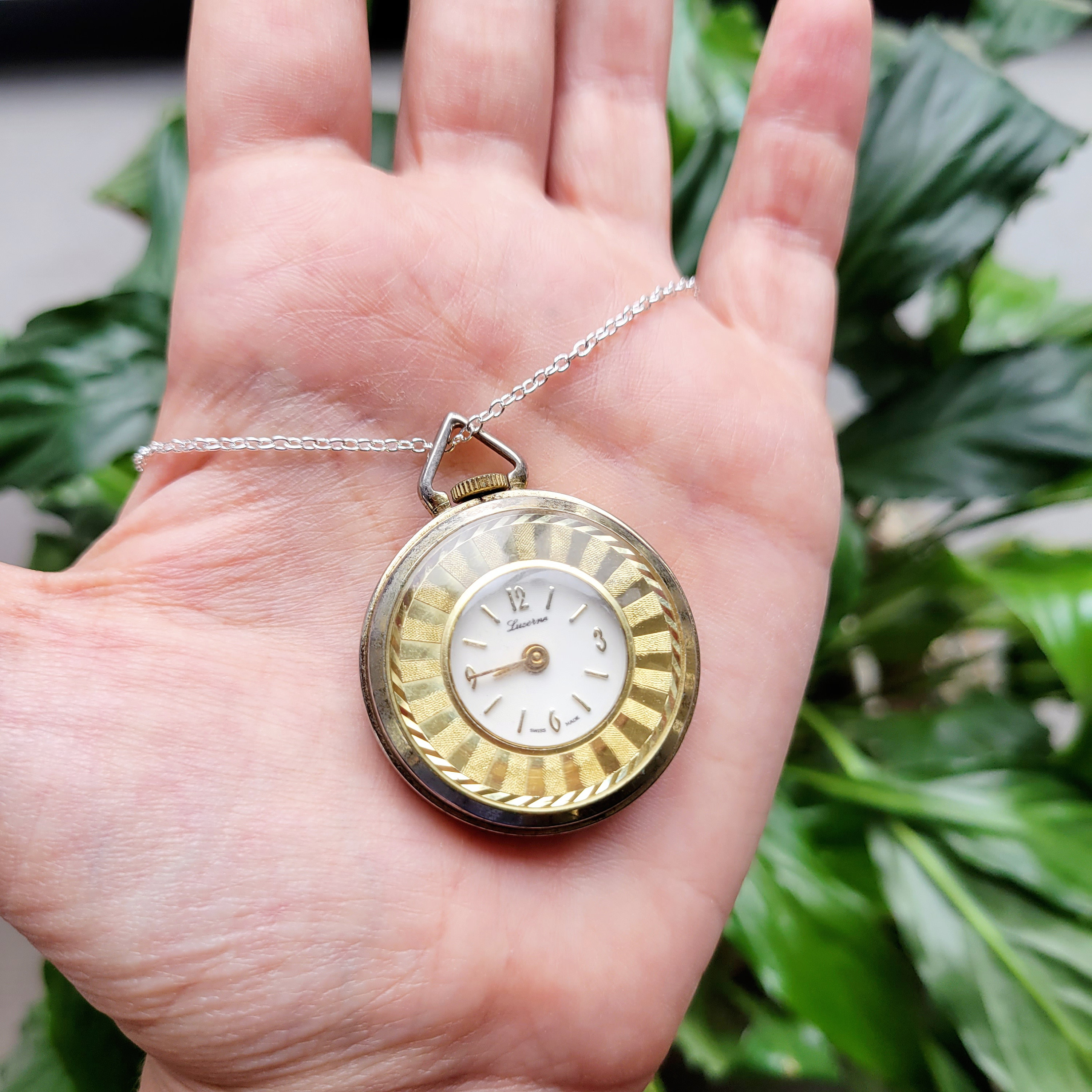 Vintage Swiss Lucerne Watch Necklace - Etsy display picture 2