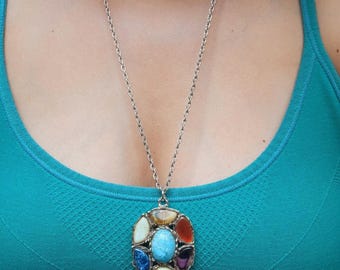 Gros Collier Vintage En Argent Massif - Pièce Unique Authentique - Occasion Avec Traces D'usure