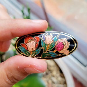 Vintage Floral Oval Boucher Brooch Pin
