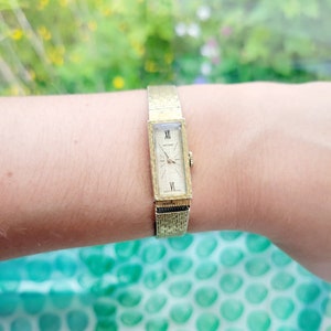 Vintage Swiss Rotary Gold Roman Numerals Dainty Classic Watch