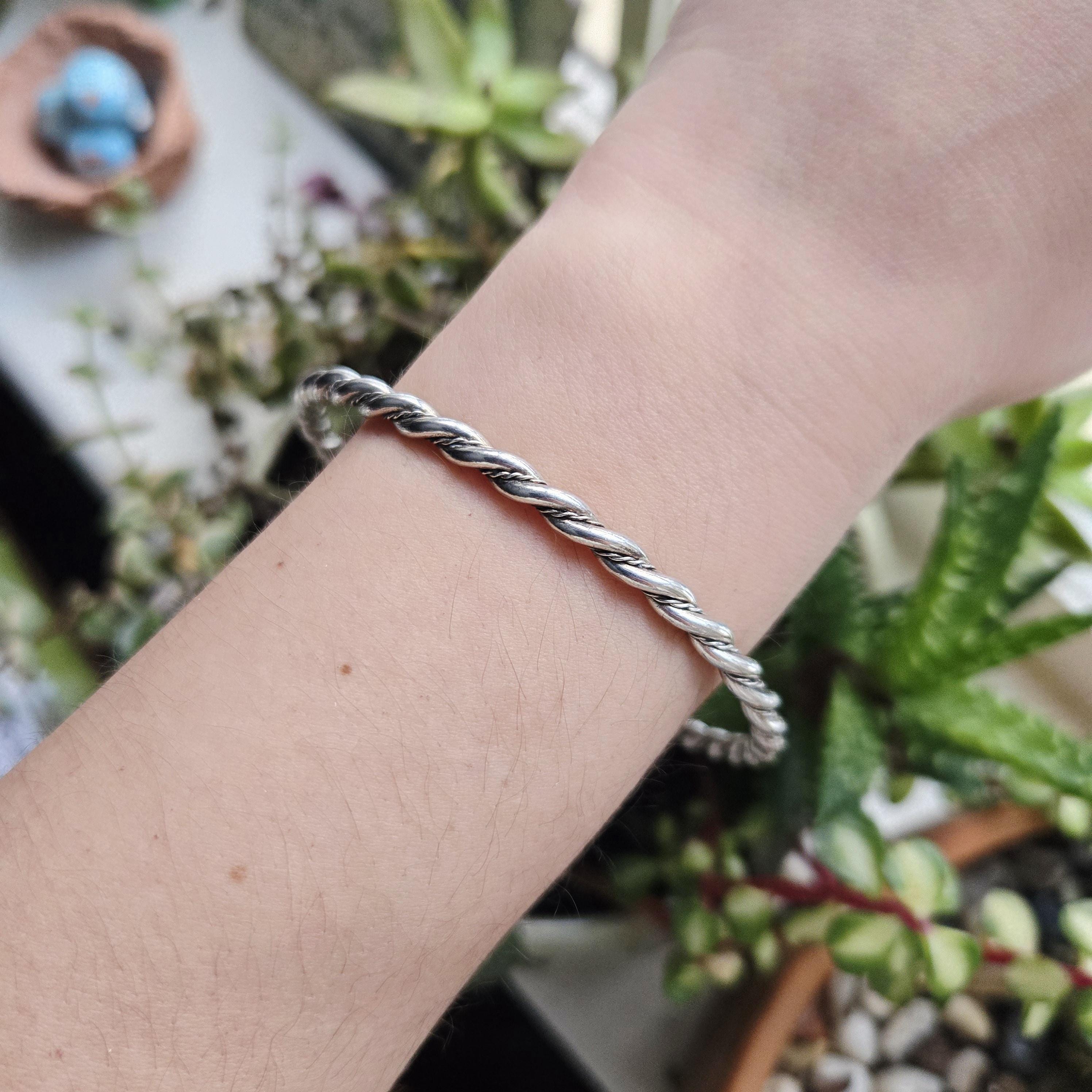 Vintage Classic Simple Silver Twist Bangle Bracelet - Etsy