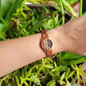 Vintage 18K GP Genuine Leather Retro  Silhouette Watch