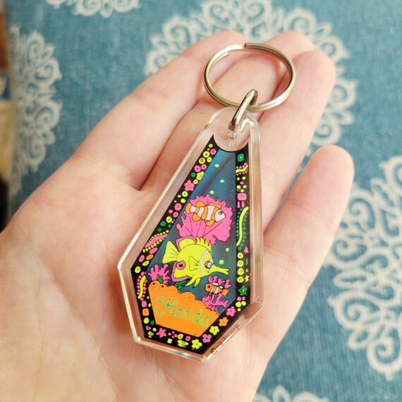 Vintage Neon Fish Florida Keychain View 2