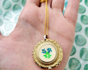 Vintage Swiss Fero Feldmann 17 Jewels Gold Floral Watch Necklace Vintage Swiss Fero Feldmann 17 Jewels Gold Floral Watch  main image 3