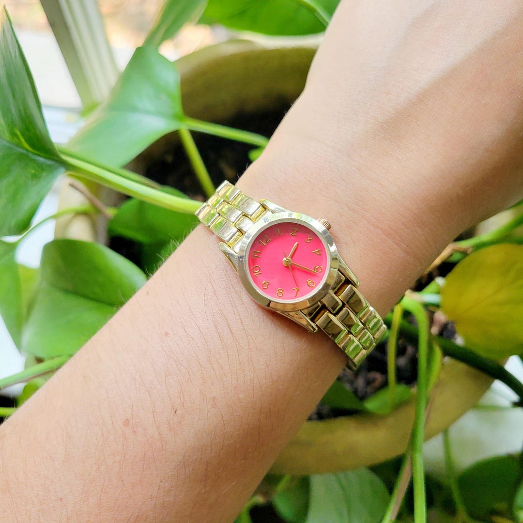 Pink Gold Watch Classic Gold & Pink Watch - Etsy