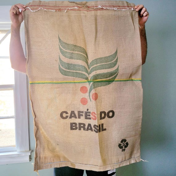 Bolsa de arpillera de gran tamaño para café en grano de Cafés do