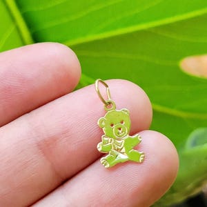 Vintage 9ct Gold Heart 9K 375 Teddy Bear Charm / Pendant