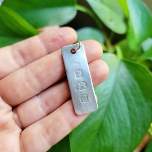 Vintage 925 Sterling Silver JDS Ingot Pendant
