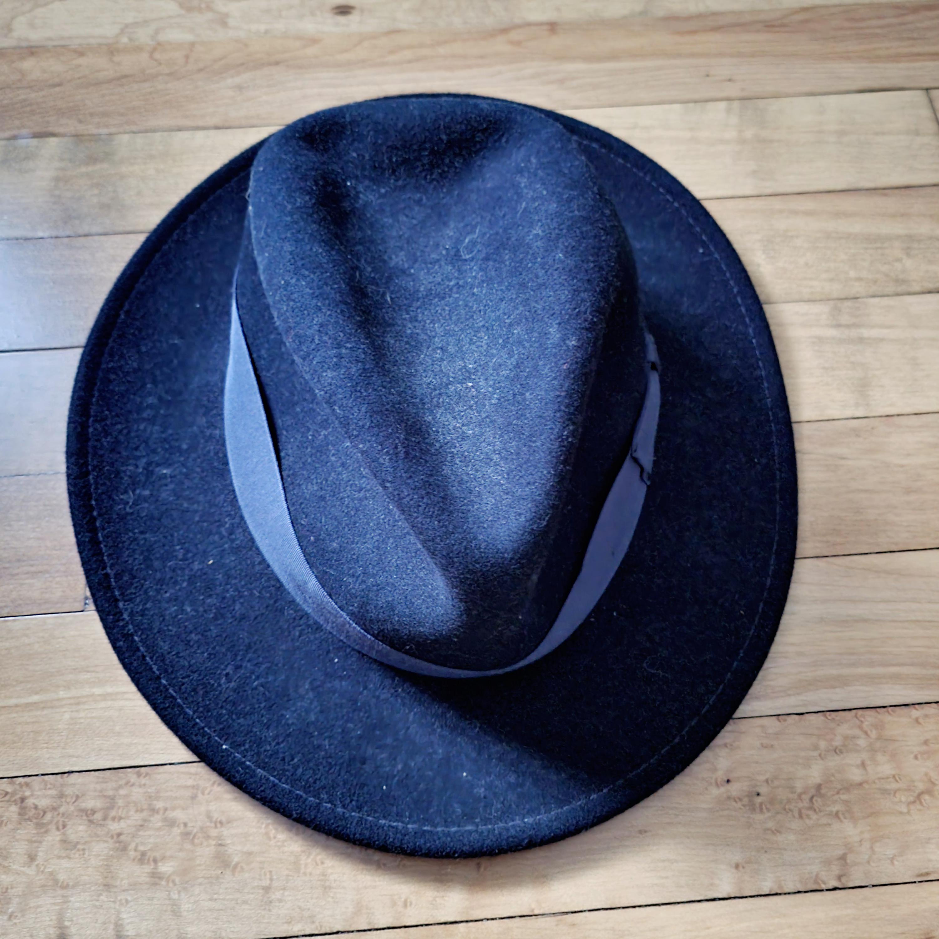 Vintage Bailey of Hollywood Litefelt Packable Water Repellent Small Navy Fedora Vintage Bailey of Hollywood Litefelt Packable Water  main image 2