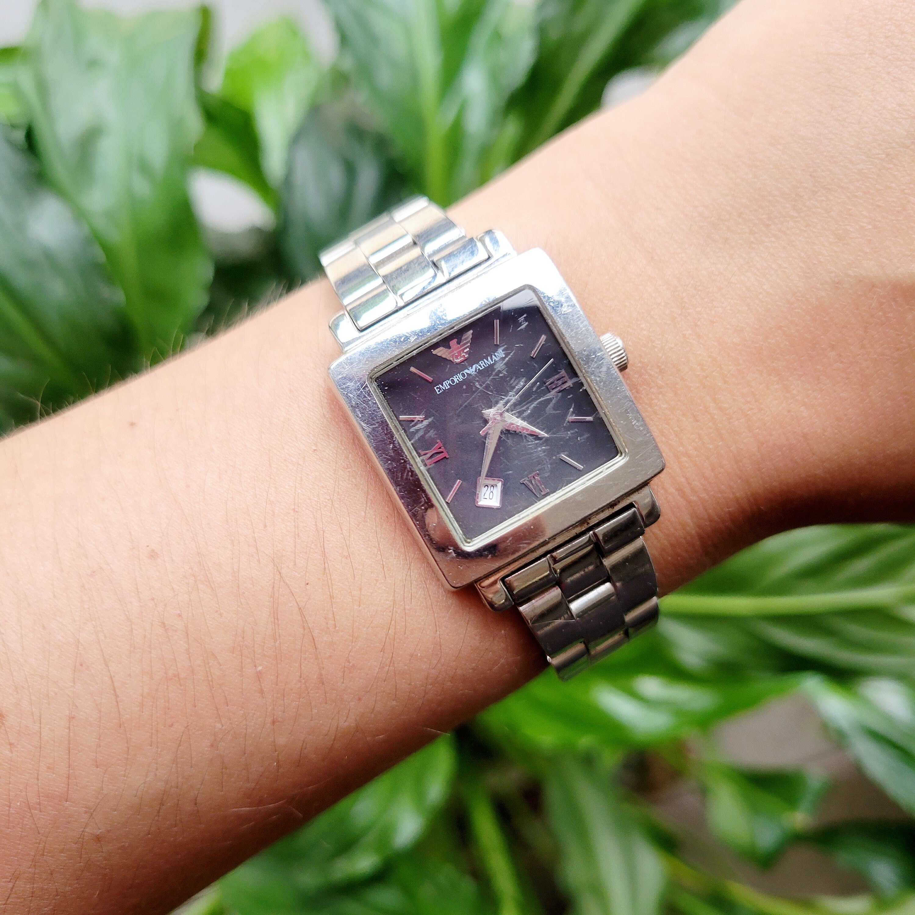 Armani square deals watch