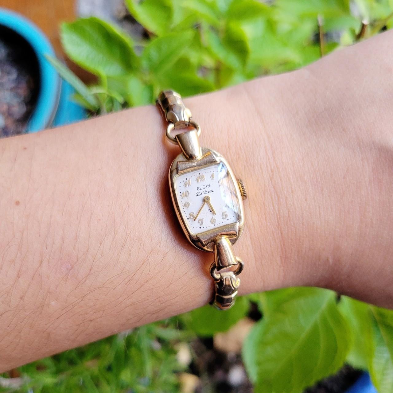 Vintage 10K RGP Elgin Deluxe Classic Womens Womans Gold  display picture 3
