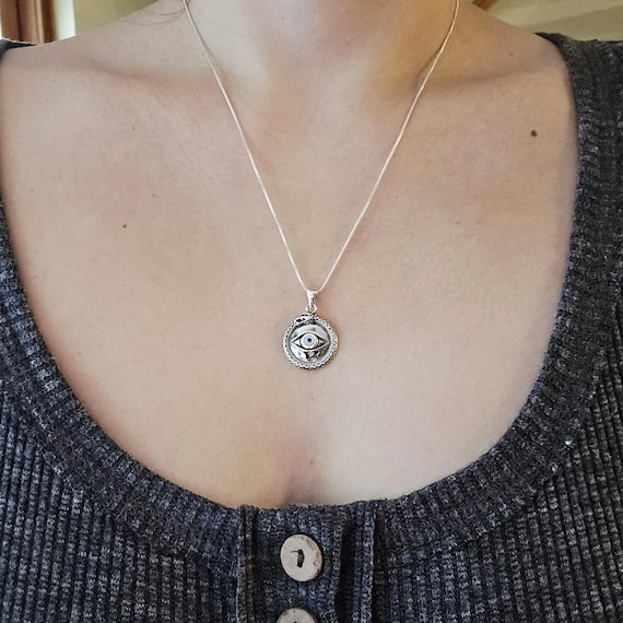 Solid 925 Sterling Silver Genuine Evil Eye Wolf M… - image 7