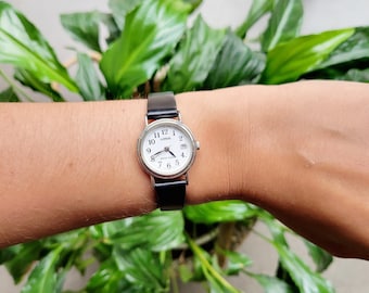 montre vintage Lorus en cuir véritable