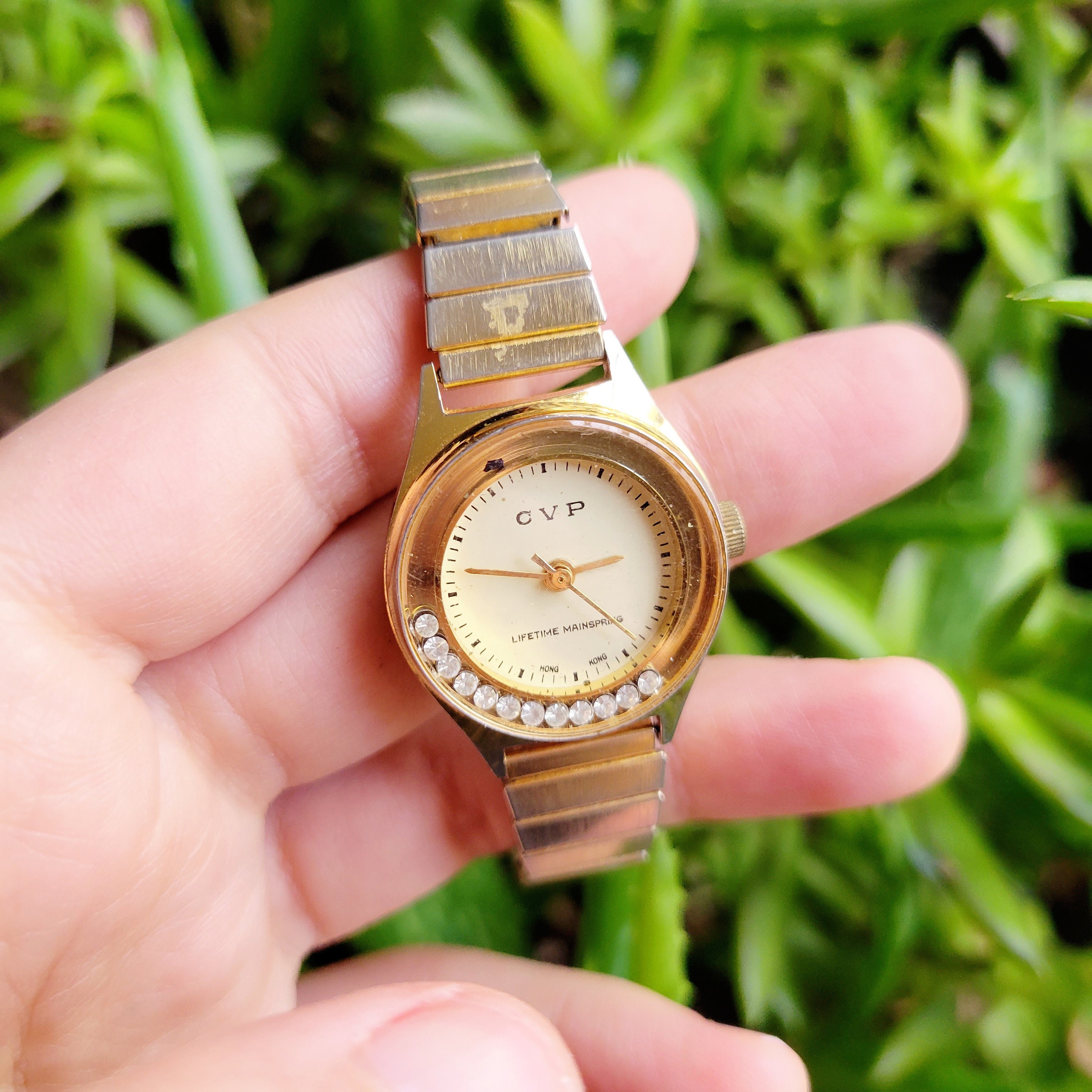 Cool Vintage CVP Women’s Mechanical Watch 35mm Gold Tone Case & Band Runs Bin Q Cvp Watch - Etsy main image 2