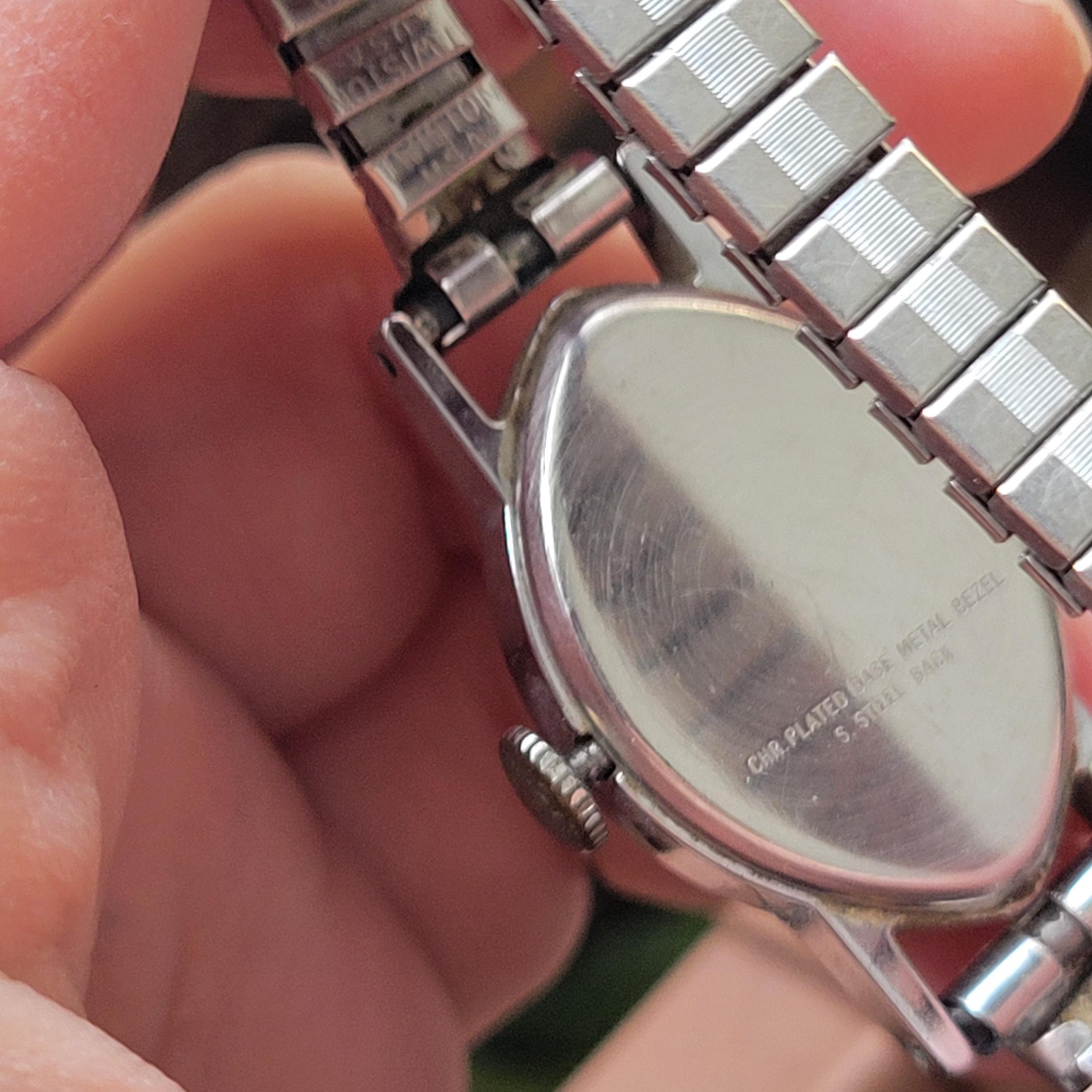 Vintage Timex Marquise Dainty Silver & Navy Blue Classic  display picture 3