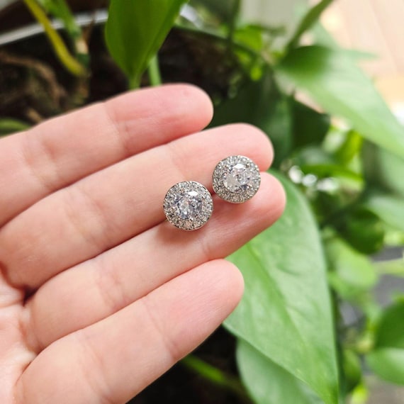 Solid 925 Sterling Silver CZ Studs - image 4