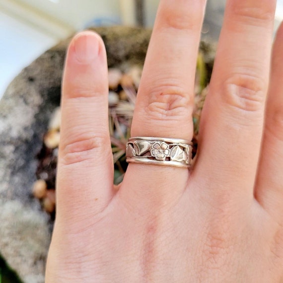 Vintage Uncas 925 Sterling Silver Wedding Ring, s… - image 2