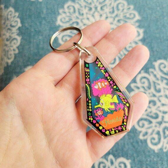 Vintage Neon Fish Florida Keychain View 3