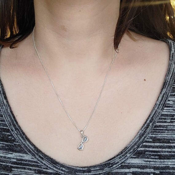 Elegant Silver Necklace & Sun Glasses Solid 925 Sterling Silver Sunglasses Necklace - Etsy main image 3