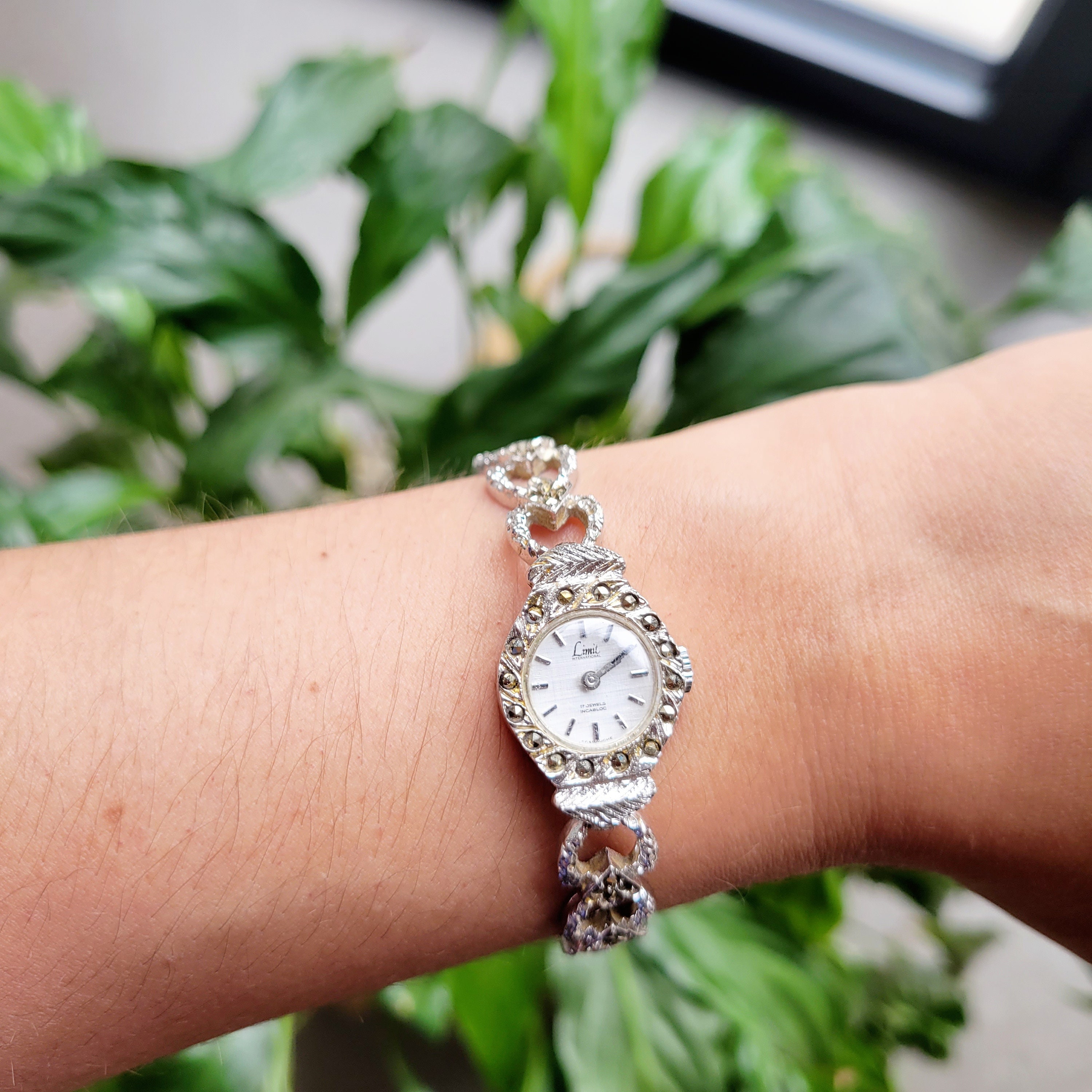 Vintage Swiss Limit International 17 Jewels Marcasite Watch UK