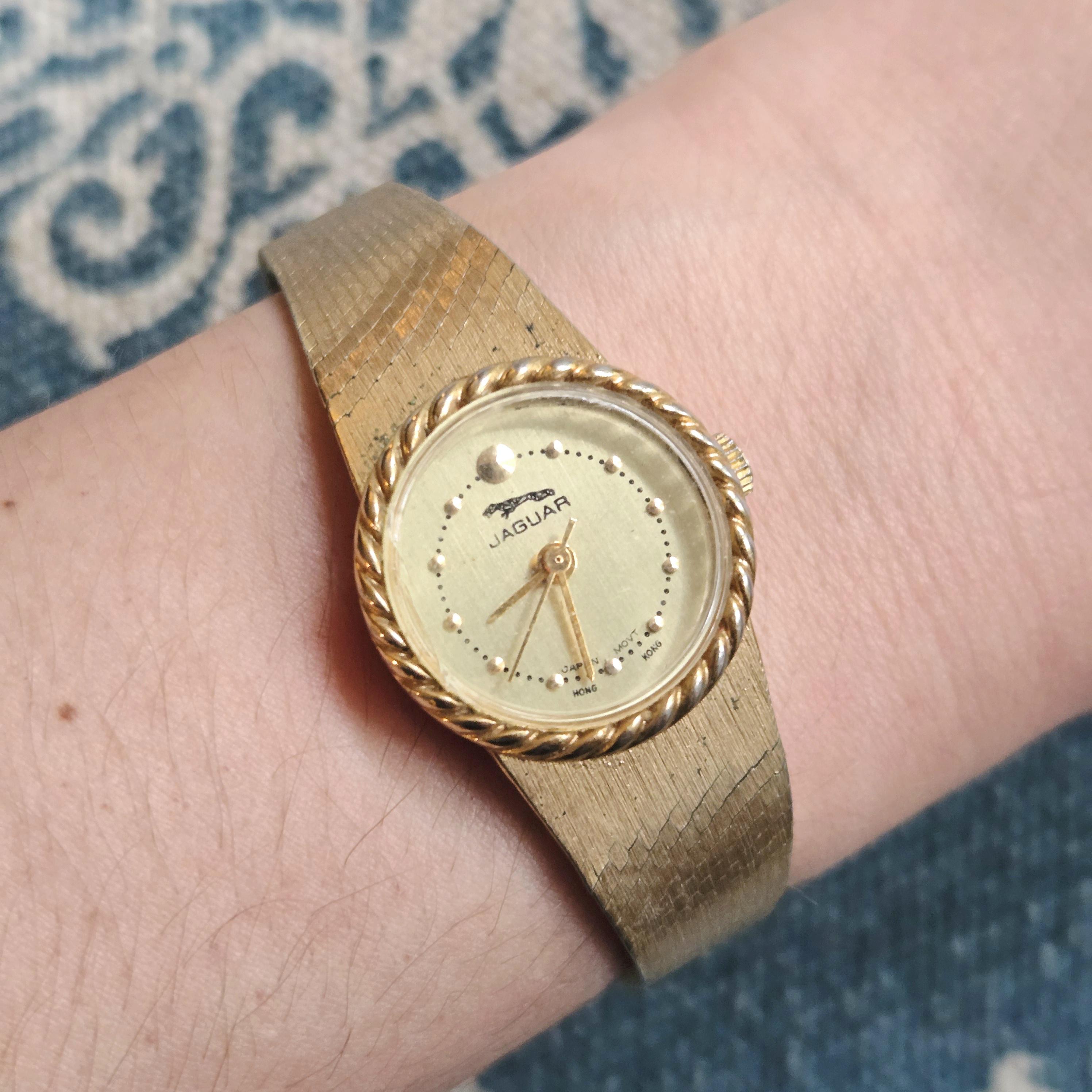 Vintage Jaguar Gold Watch - Etsy Ireland