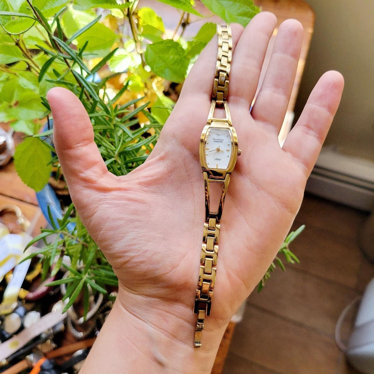 Classic Gold Armitron Genuine Diamond Now Tonneau Barrel Watch Classic Gold Armitron Genuine Diamond Now Watch - Etsy main image 2