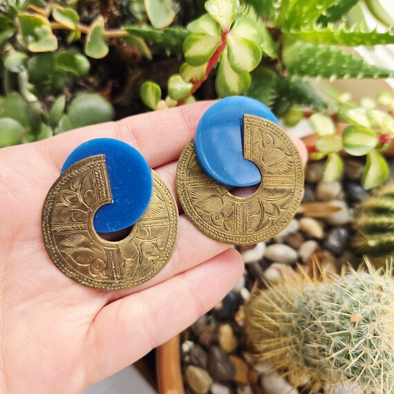 Vintage John Michael Richardson Navy Blue & Gold … - image 4