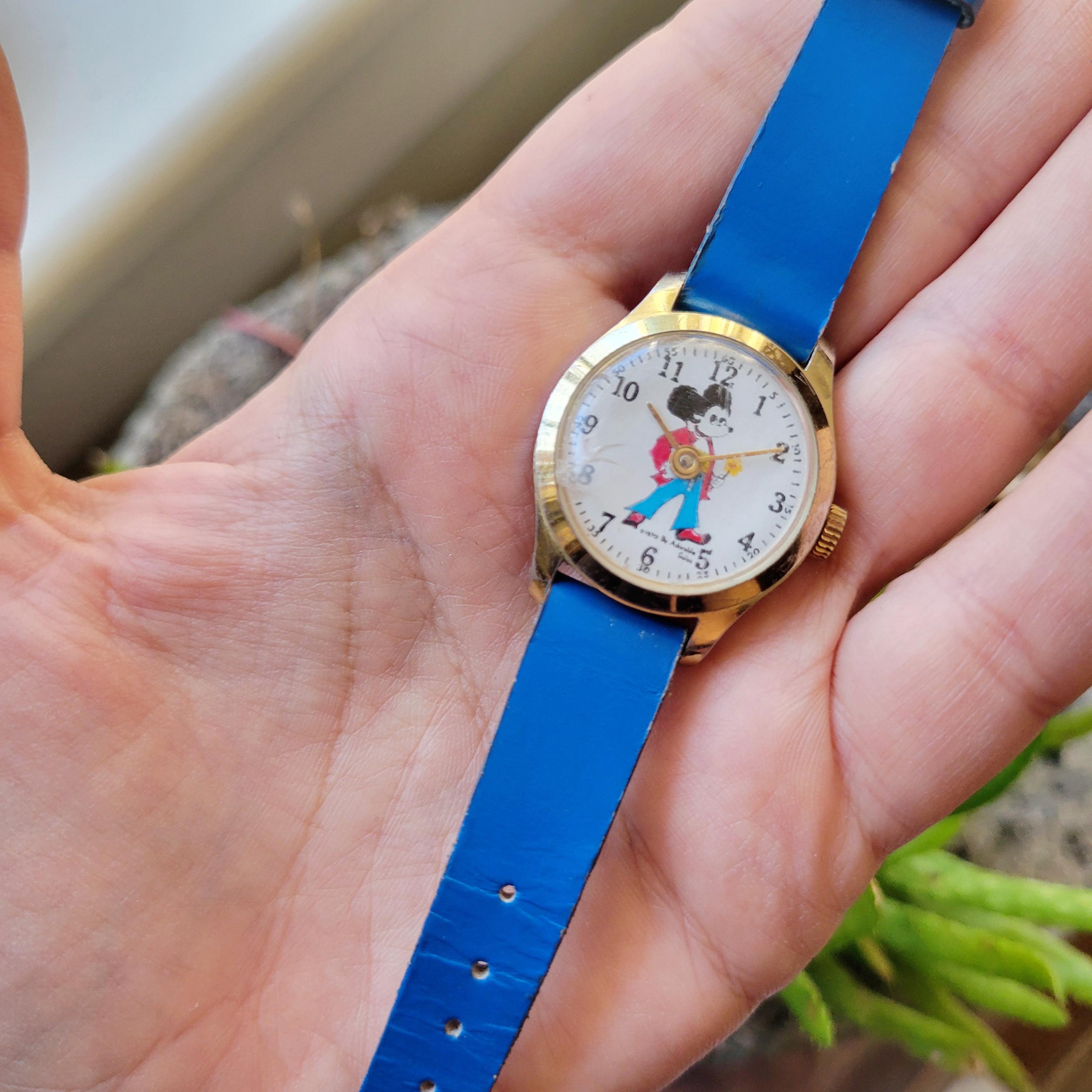 Disney Mickey Mouse Blue Vintage 3D Design Leather Artistic License: The Gerald Genta Mickey Mouse G3487 – THE  main image 4