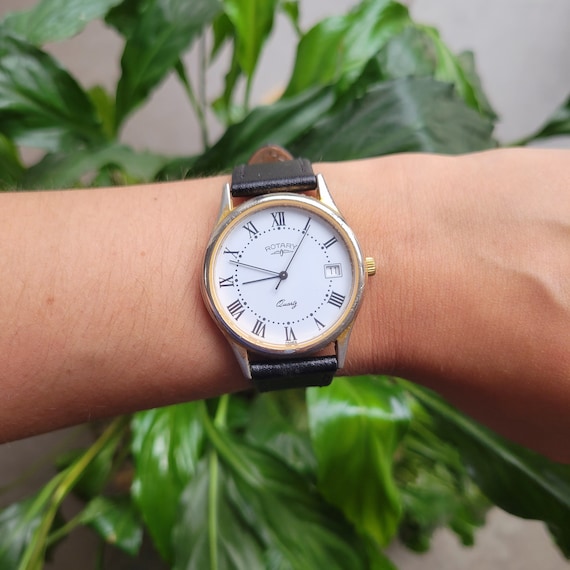 Vintage Rotary Genuine Calf Leather Quartz Watch Gem
