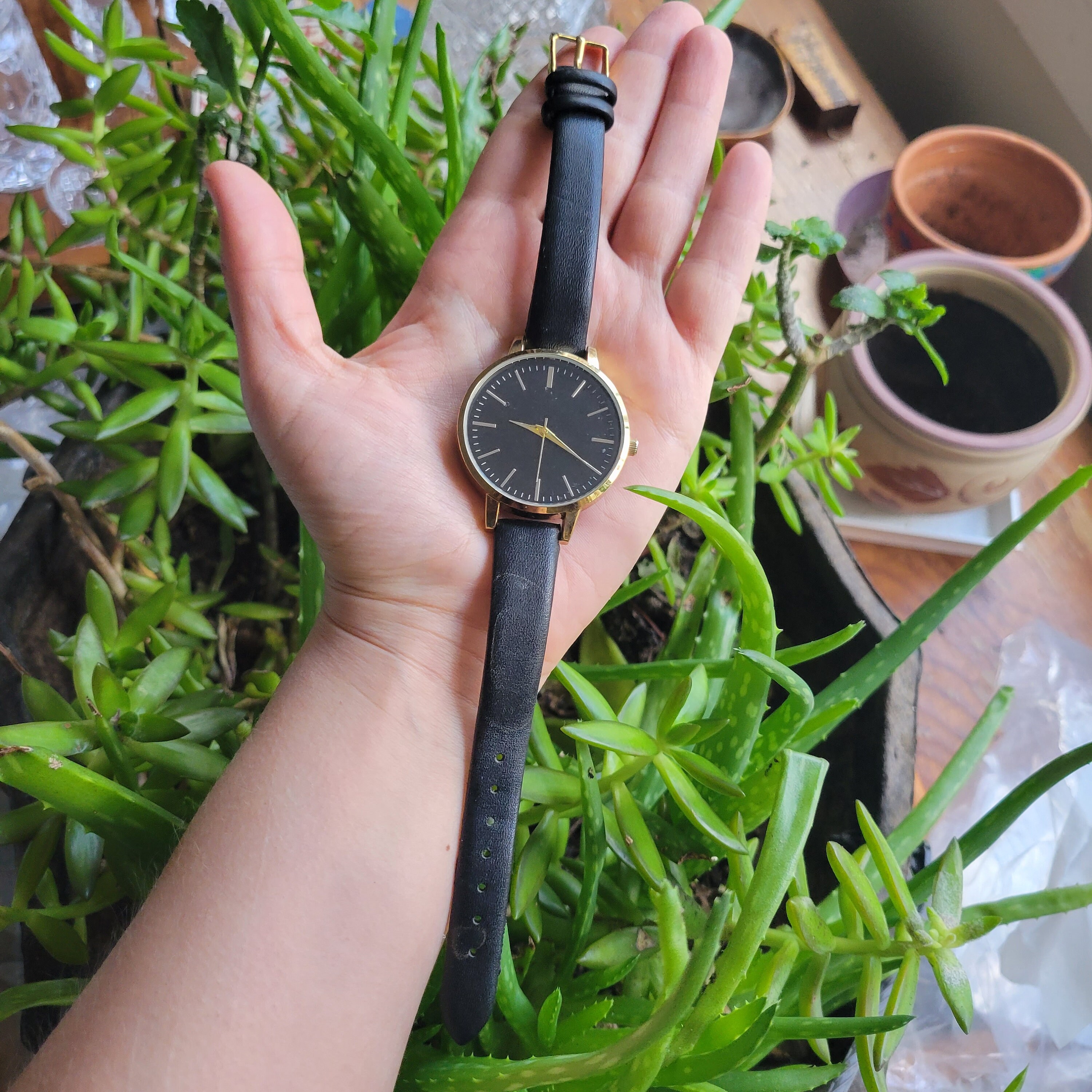 Vintage Black / Gold Watch ? Vintage Black and Gold Catena Tank Style Ladies Watch Swiss  main image 4