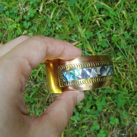 Silver Abalone Cuff Bracelet