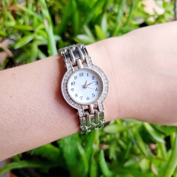 Classic Silver Rhinestone Watch - Etsy display picture 3