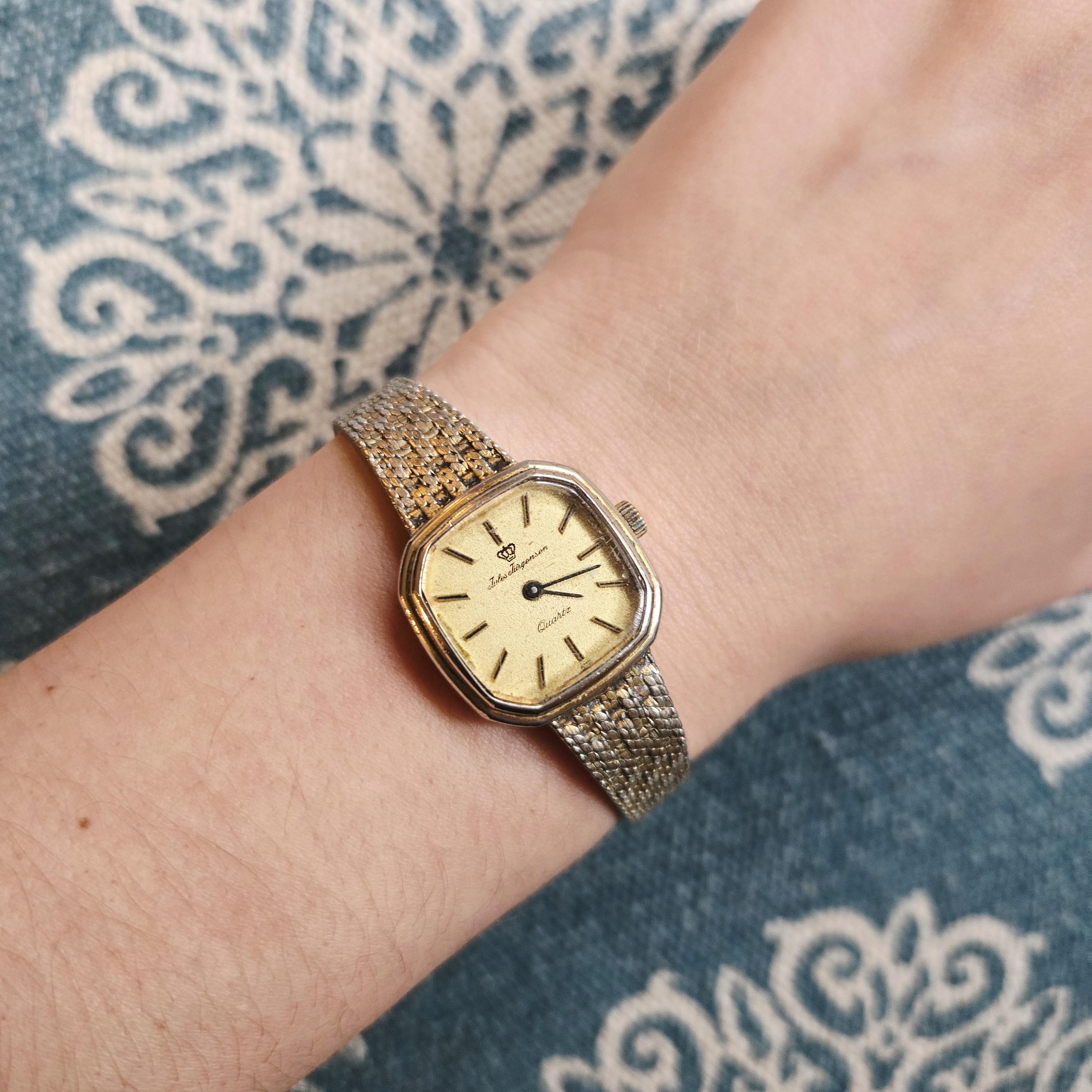 Vintage Gold Jules Jurgensen Square Quartz Watch 1980s Jules Jurgensen Quartz A Propos - New Old Stock  main image 4