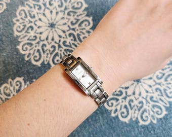 Vintage Fossil Classic Silver Diamond Watch