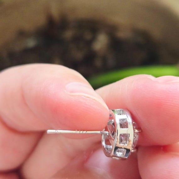 Solid 925 Sterling Silver CZ Studs - image 7