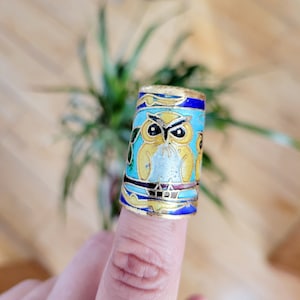 RARE* Vintage Cloisonne Owl Thimble