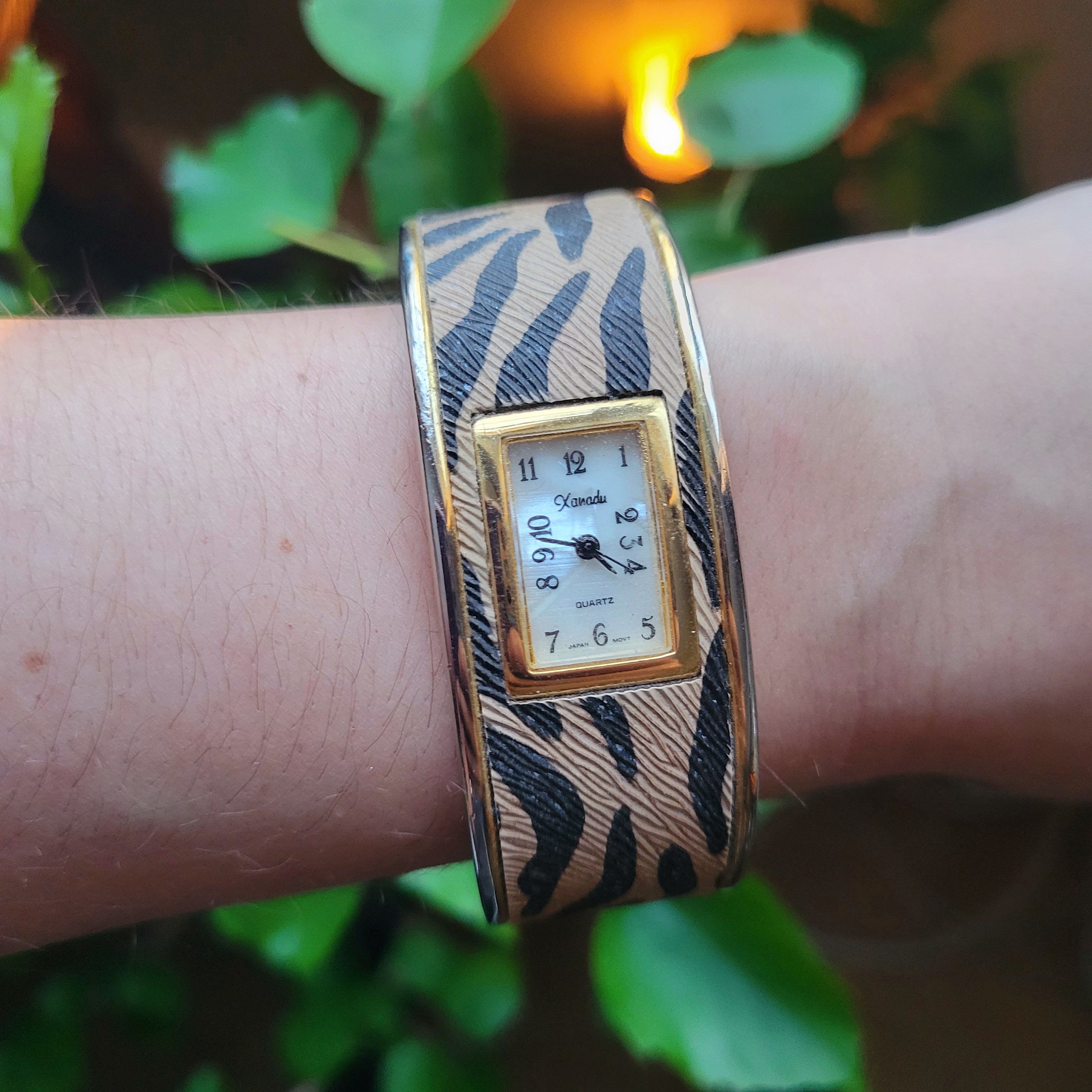 Vintage Xanadu Quartz Zebra Print Watch Etsy