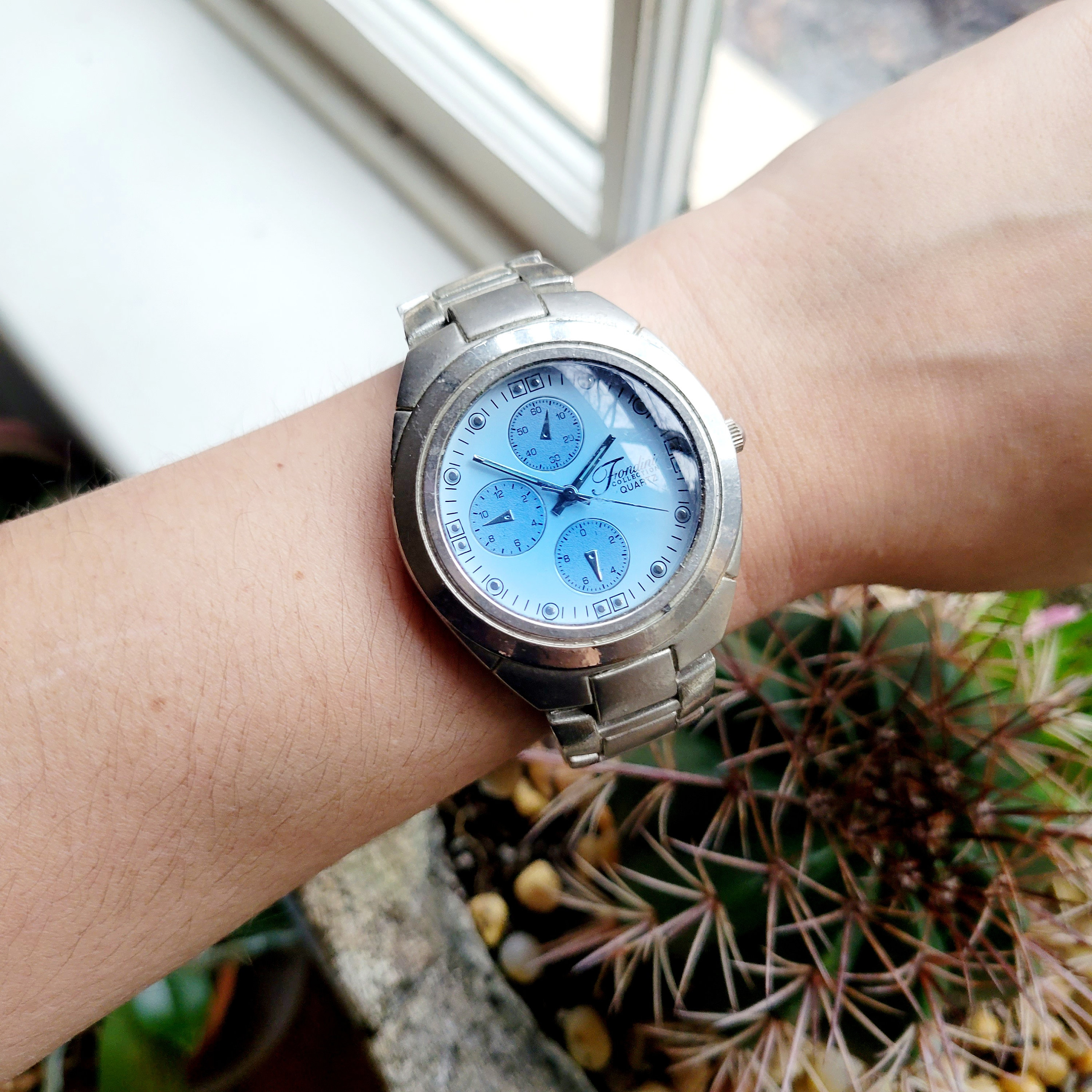 Reloj clasico Frondini de cuarzo azul y plateado Etsy Espana