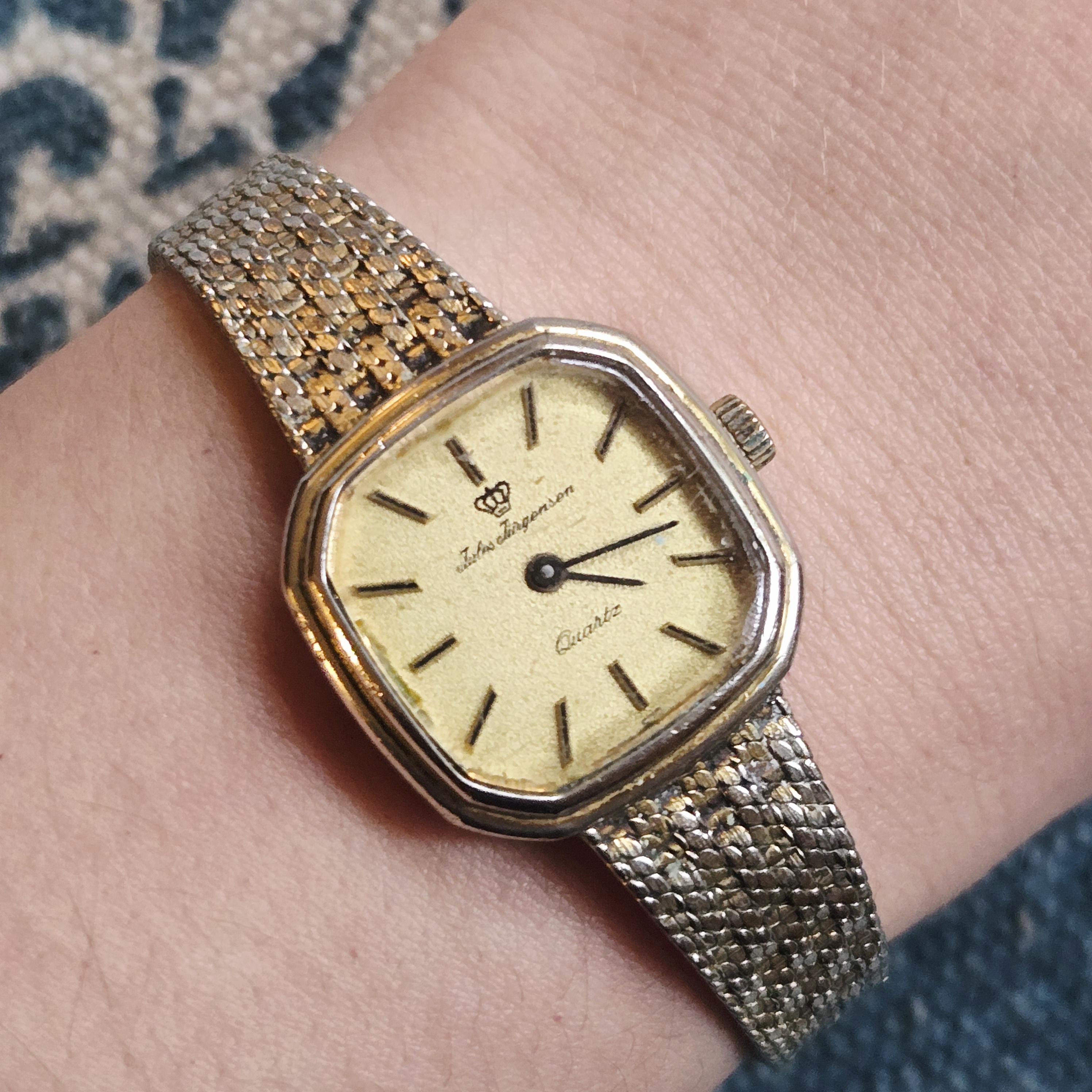 Vintage Gold Jules Jurgensen Square Quartz Watch - Etsy display picture 1