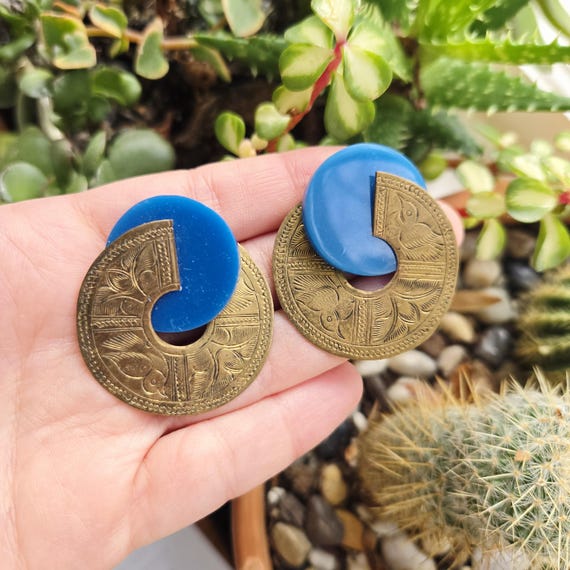 Vintage John Michael Richardson Navy Blue & Gold … - image 3